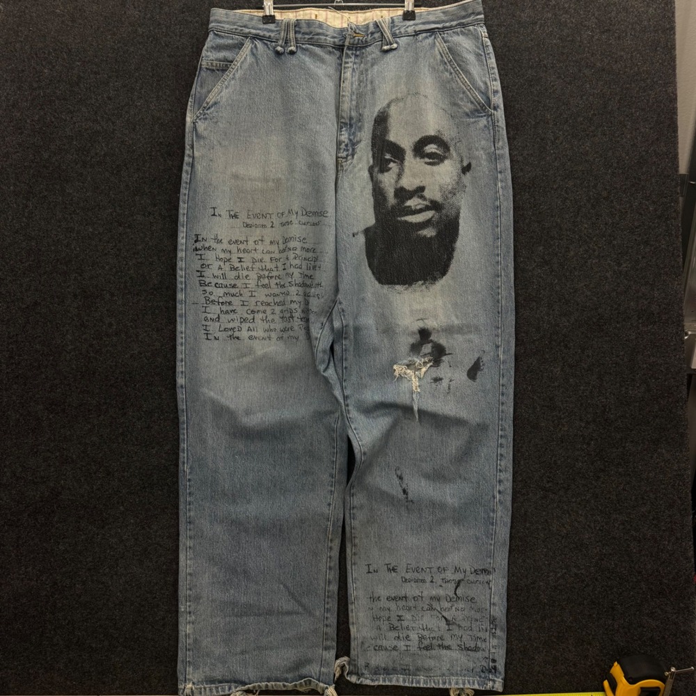 Vintage Makaveli Branded 2Pac Tupac In The Event of My Demise Baggy Jeans 40x34